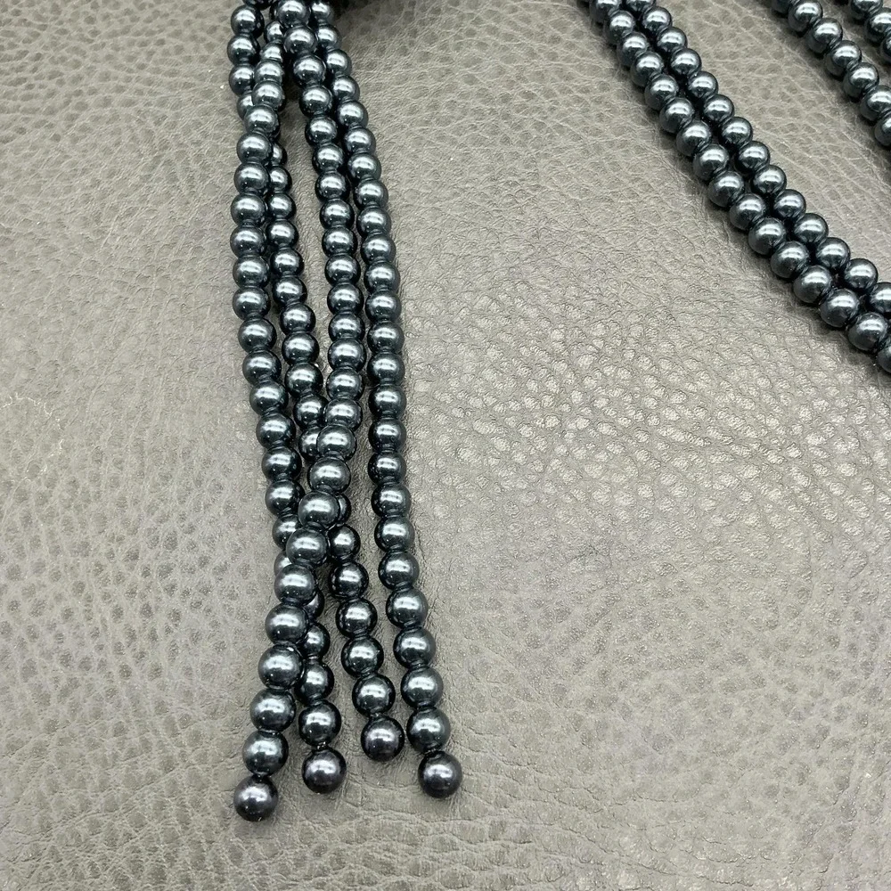 Charter Club Necklace‎ Gray Beaded Lariat Tassel 24 In Womens Statement Jewelry
